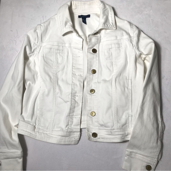 issac mizrrahi live Jackets & Blazers - Isaac Mizrahi White Jean Jacket